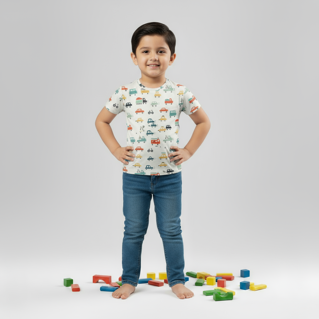 Kids Boys Playful Cars Adventure Tshirt