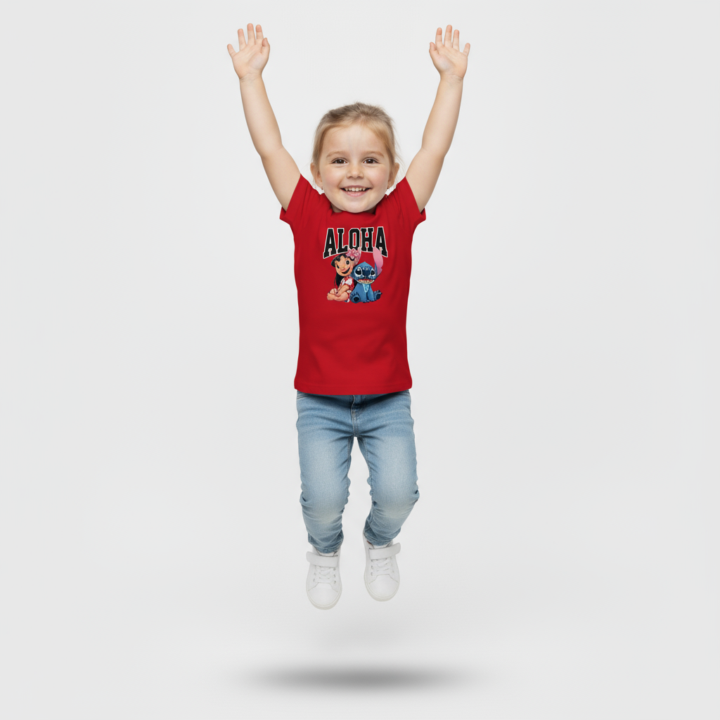 Kids Girls Aloha stitch Tshirt