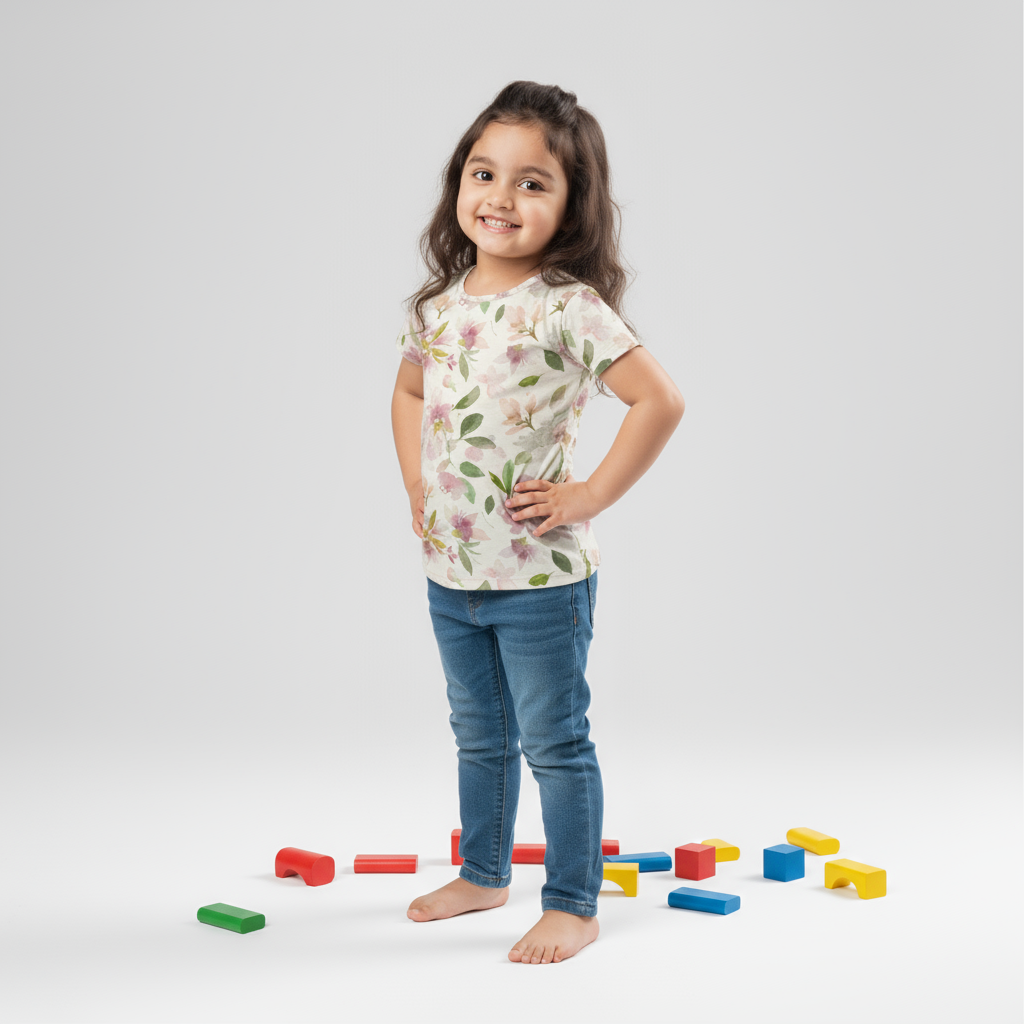 Girls fully printed blossom Garden Tshirt