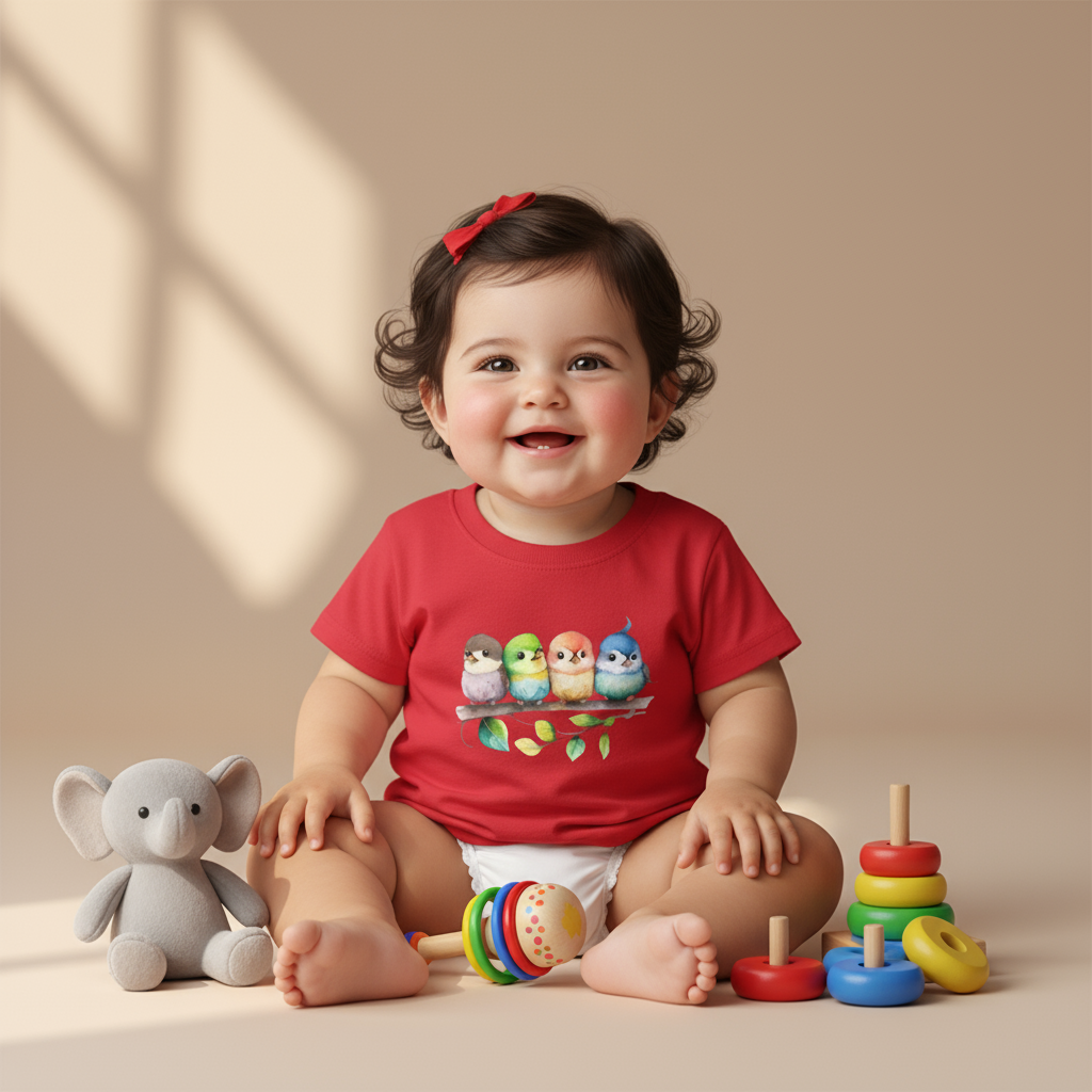 Baby Girls Colorful Birds T-Shirt