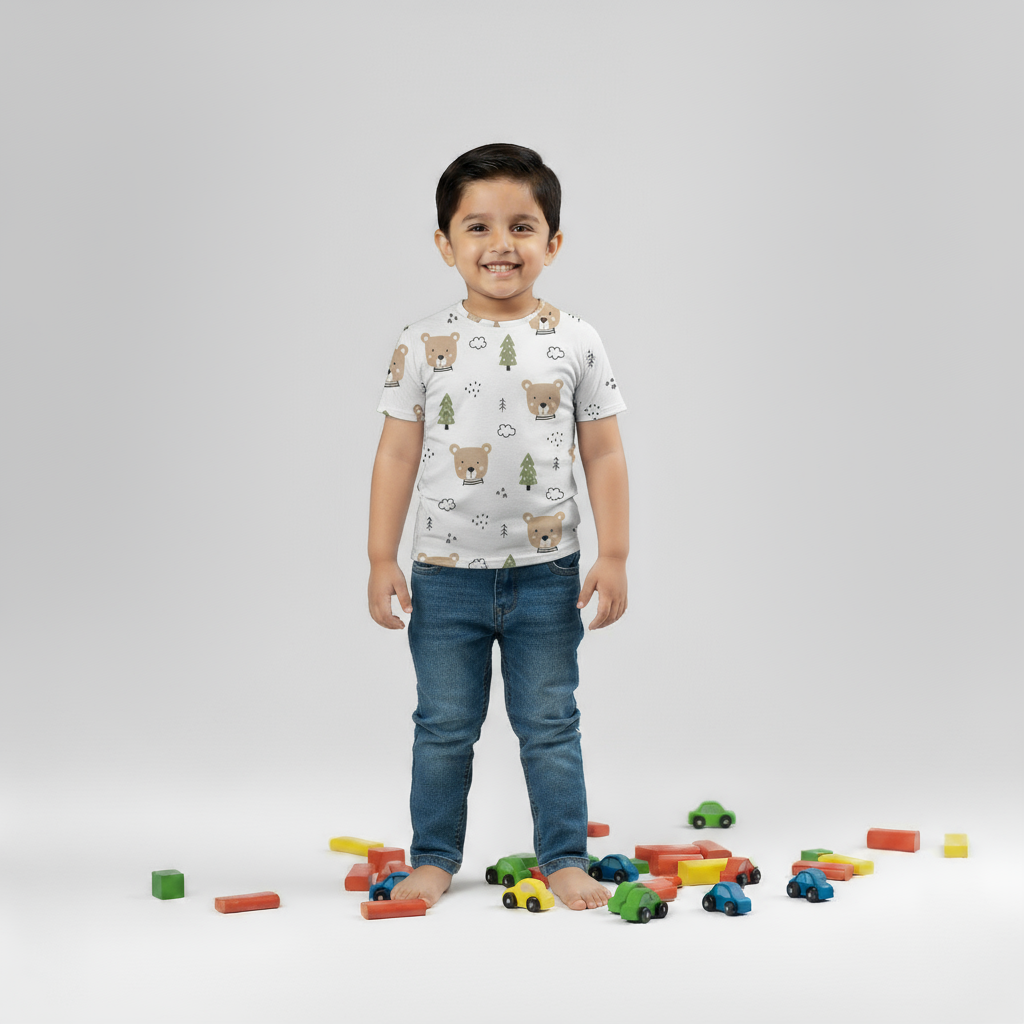 Kids Boys Cozy Bear Friends Tshirt