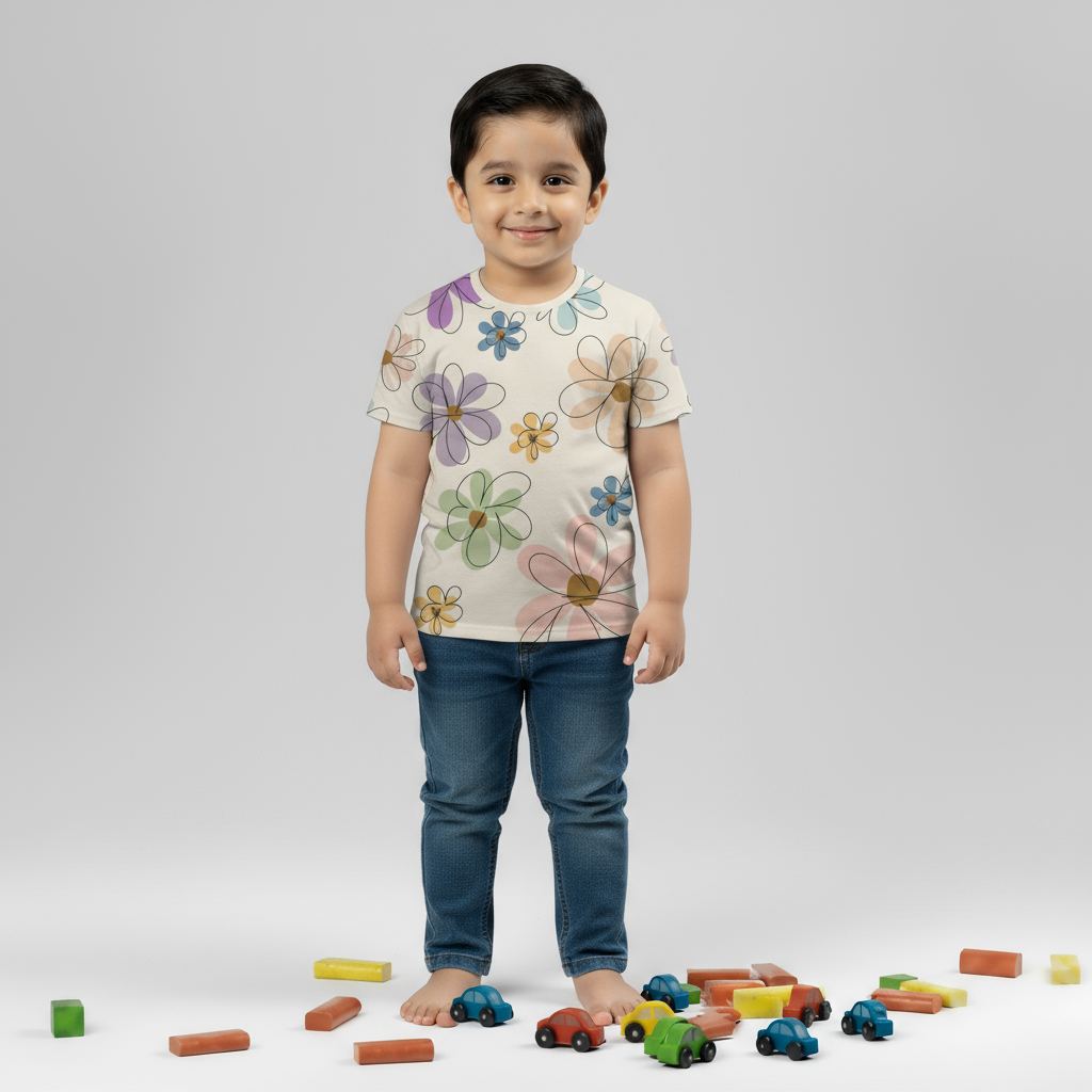 Kids Boys Blooming Flowers Tshirt