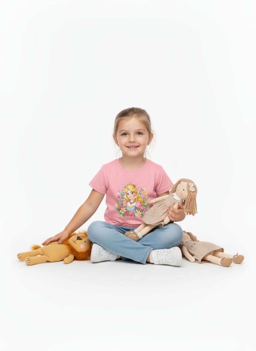 Kids Girls Princess Garden Tshirt