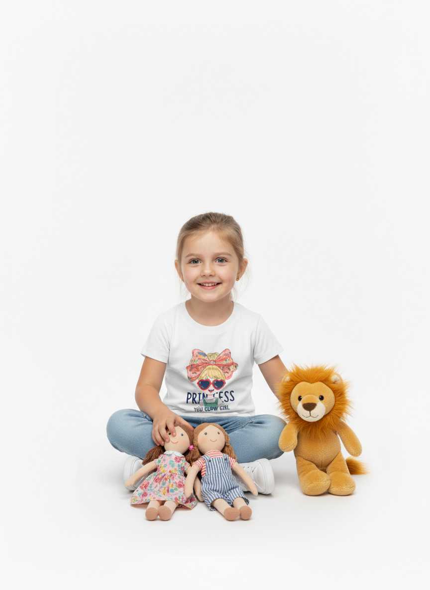 Kids Girls Bow Princess Tshirt