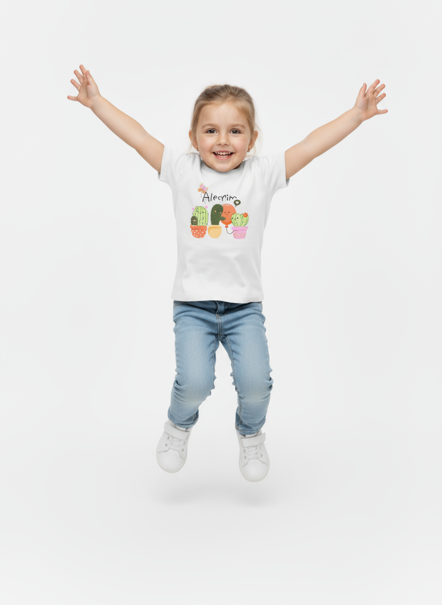 Kids Girls Cactus Summer Tshirt