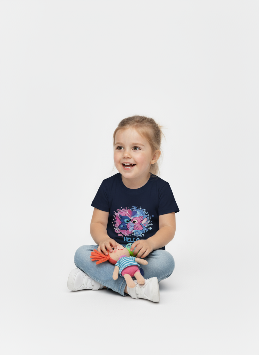 Kids Girls Splash Stitch Tshirt