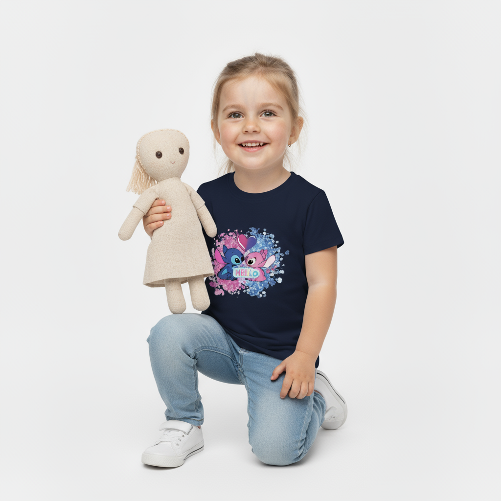 Kids Girls Splash Stitch Tshirt