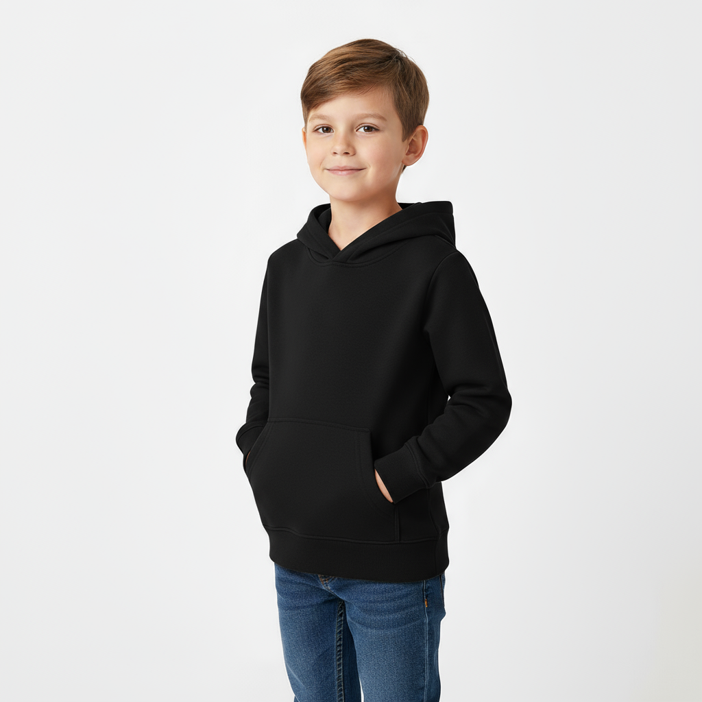 Kids Unisex Black Hoodie