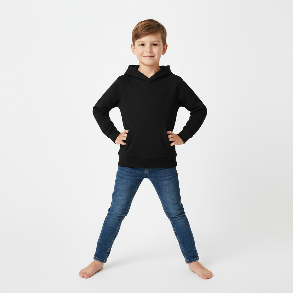Kids Unisex Black Hoodie