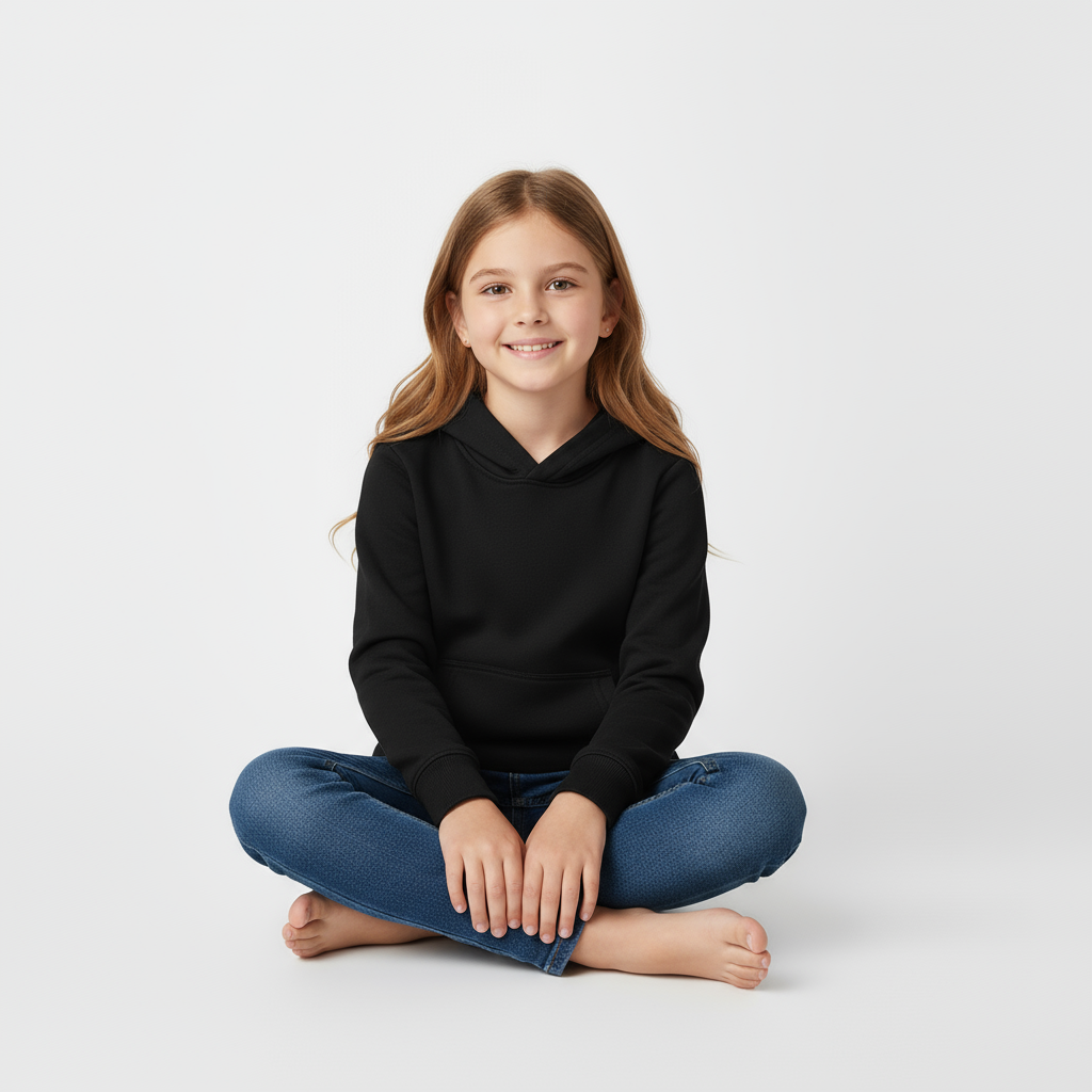Kids Unisex Black Hoodie