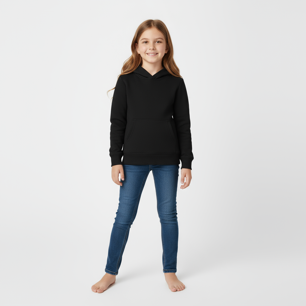 Kids Unisex Black Hoodie