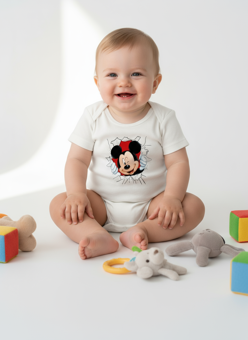 Peek-a-Boo Mickey Baby Rompers
