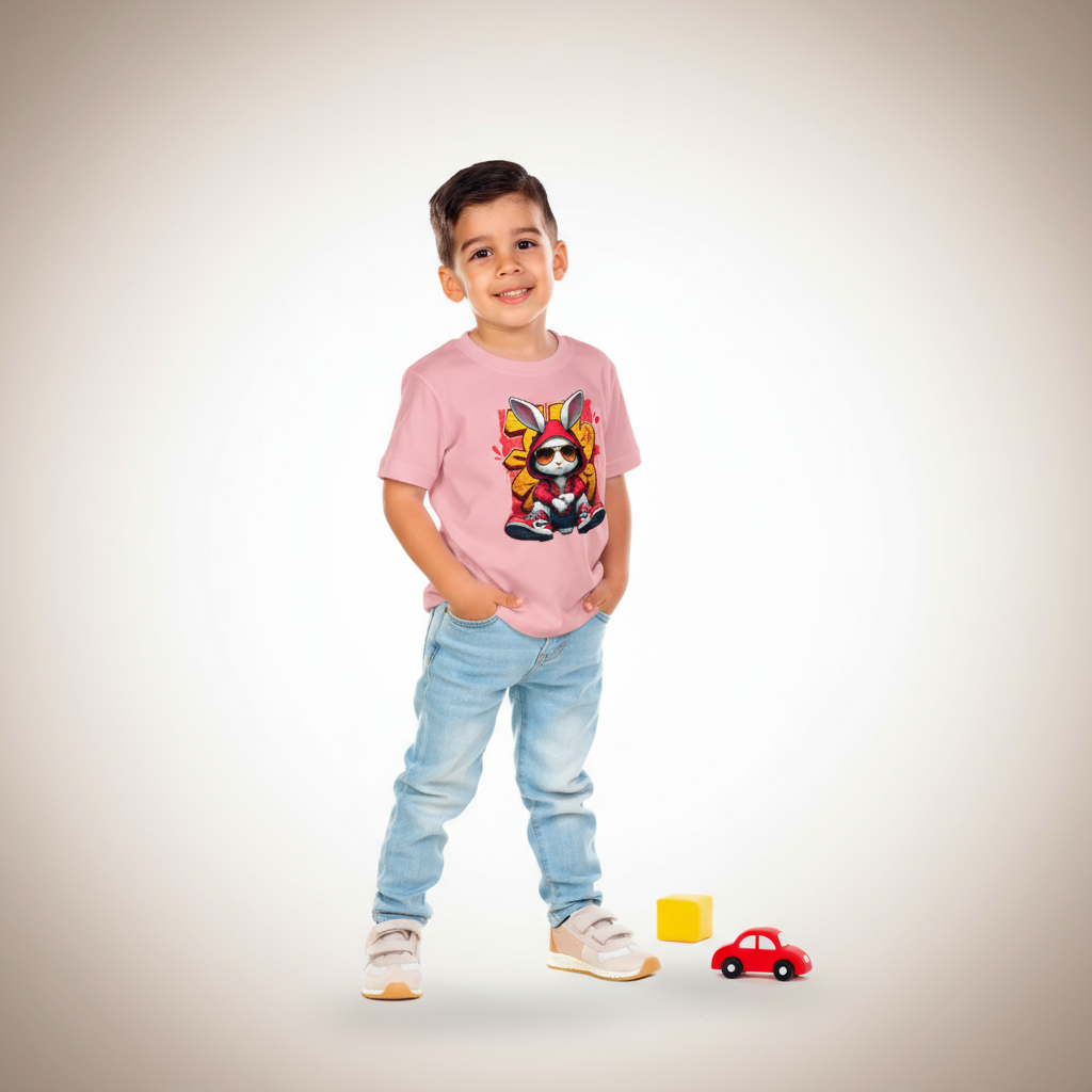 Kids Boys Cool Bunny Hoodie Tshirt