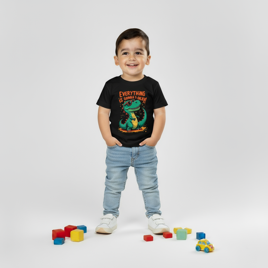 Kids Boys Dino Positive Vibes Tshirt