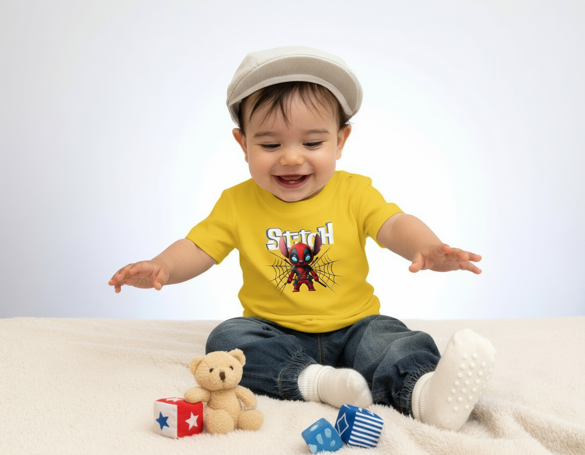 Funny Baby Boy Deadpool Stitch Tshirt