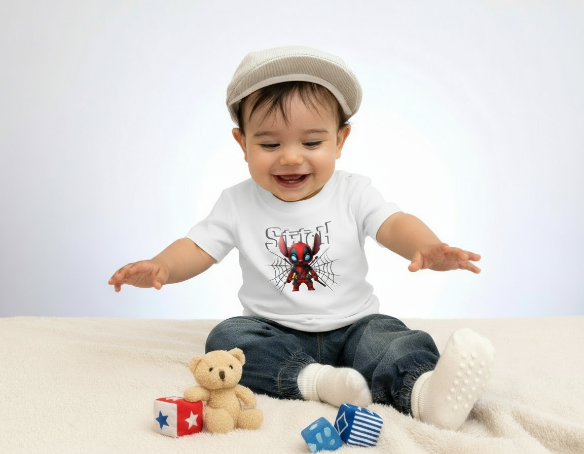 Funny Baby Boy Deadpool Stitch Tshirt