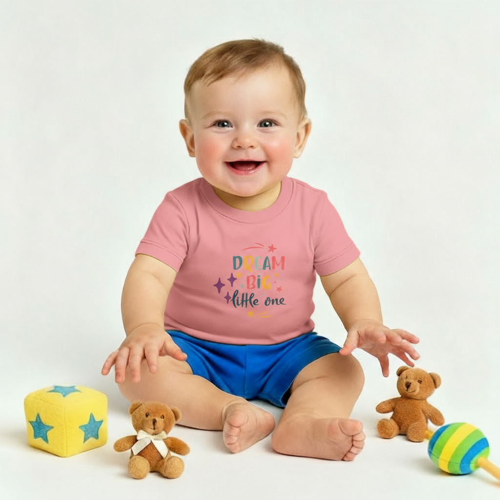 Dream Big Little One Baby Boy Tshirt